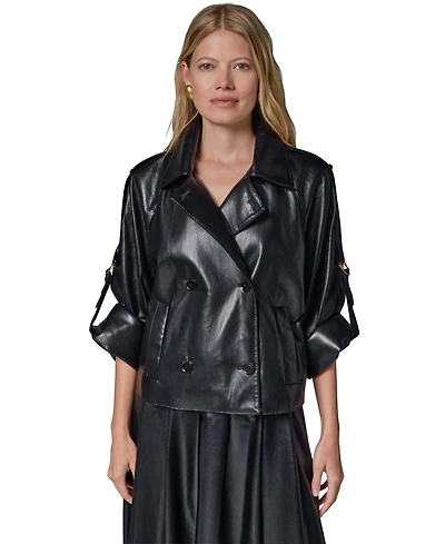 Donna Karan New York Women's Roll-Sleeve Short Jacket