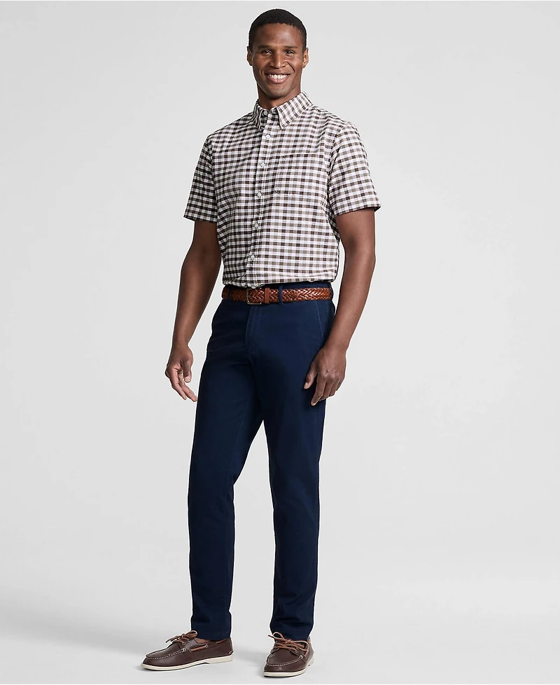 Lands' End Men's Short Sleeve Classic Fit Sail Rigger Oxford Shirt