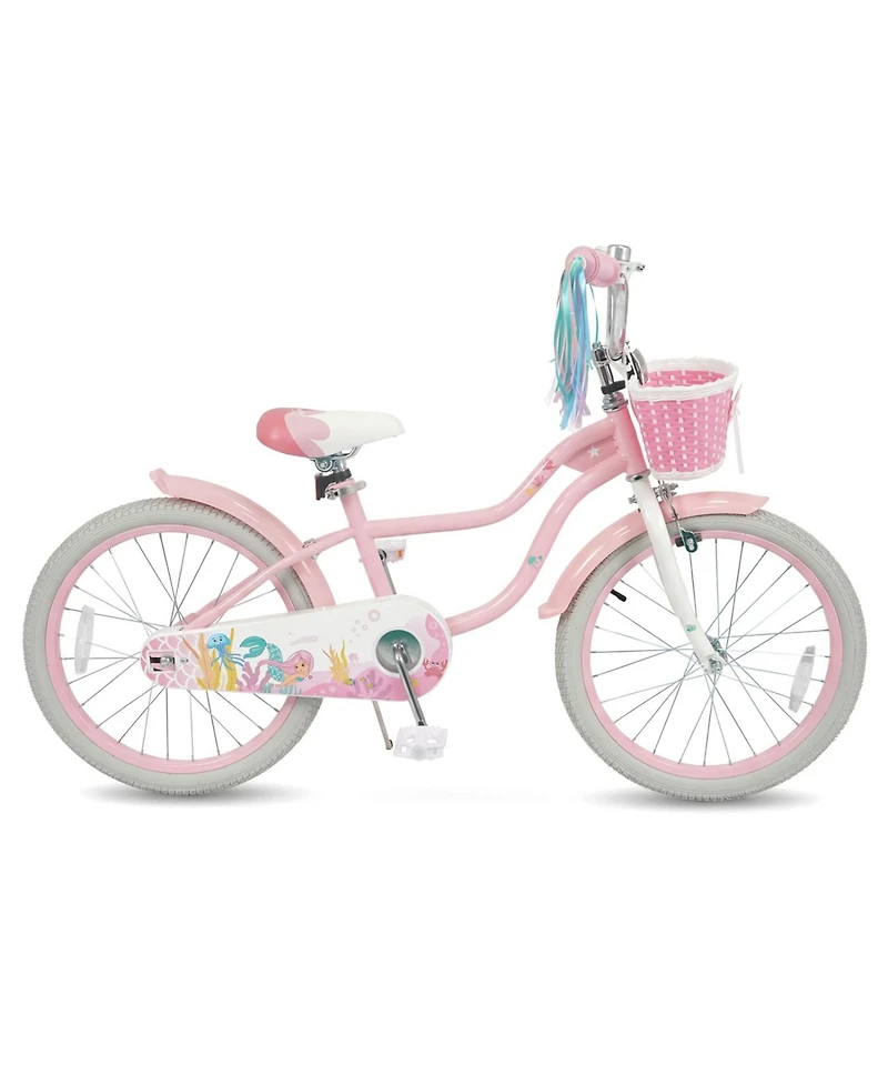 Slickblue Adjustable Kids Bike with Front Basket and Streamers for Toddlers