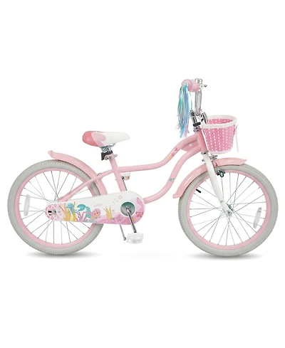 Slickblue Adjustable Kids Bike with Front Basket and Streamers for Toddlers