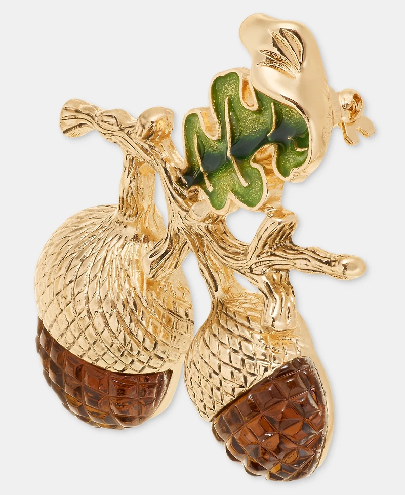 Anne Klein Stone Acorn Branch Pin