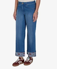 Ruby Rd. Plus Floral Cuff Stretch Ankle Jean