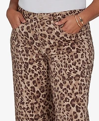 Ruby Rd. Plus Cheetah Print Wide Leg Jean