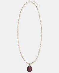 Anne Klein Stone Pendant Necklace, 34" + 3" extender