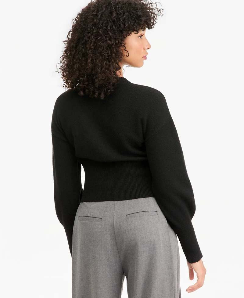 Bar Iii Women's Sculpted Crewneck Long-Sleeve Cardigan, Macy's Exclusive