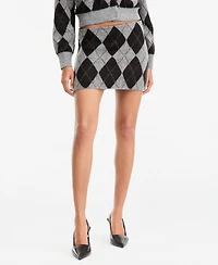 Bar Iii Women's Argyle Knit Mini Skirt, Macy's Exclusive