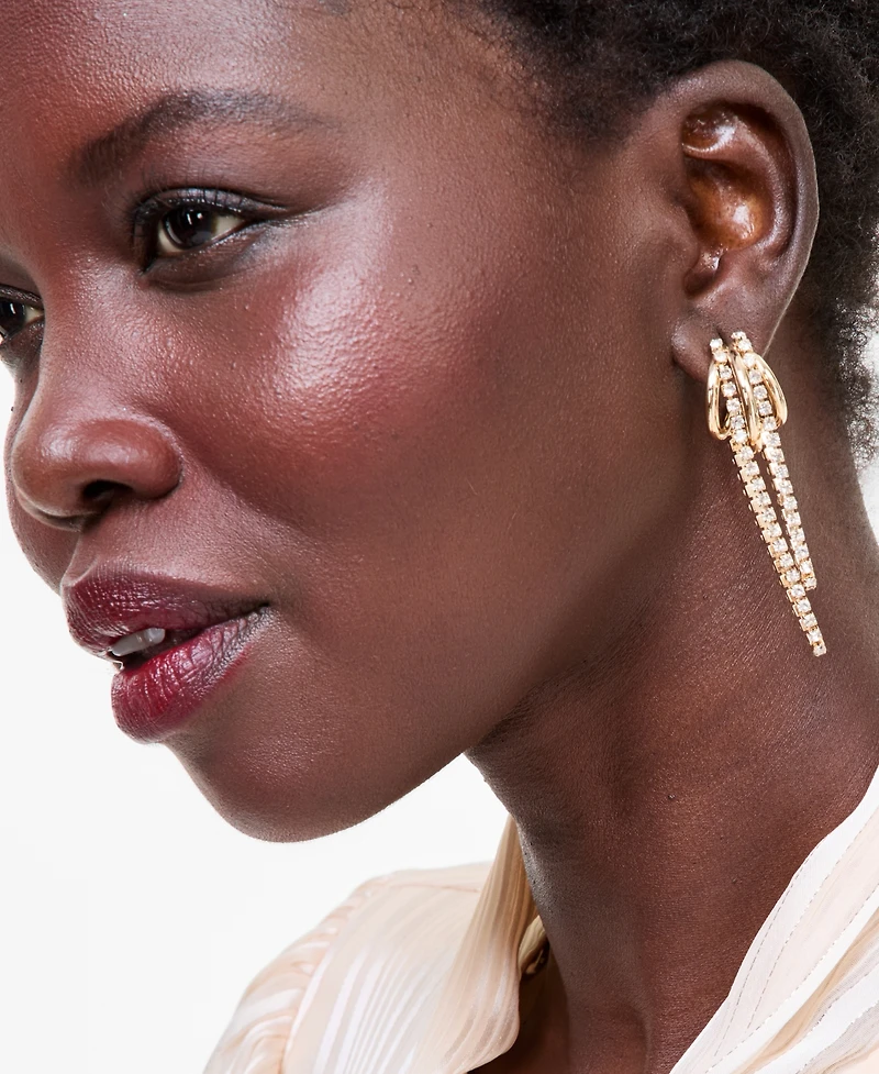 I.n.c. International Concepts Crystal Chain Split-Hoop Earrings, Macy's Exclusive