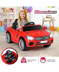 Slickblue Kids 12V Ride On Car with Remote Control, Music and Led Lights