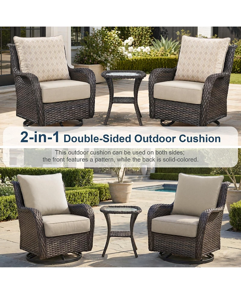 Pocassy 6" Thicker Outdoor Chair Cushion Set