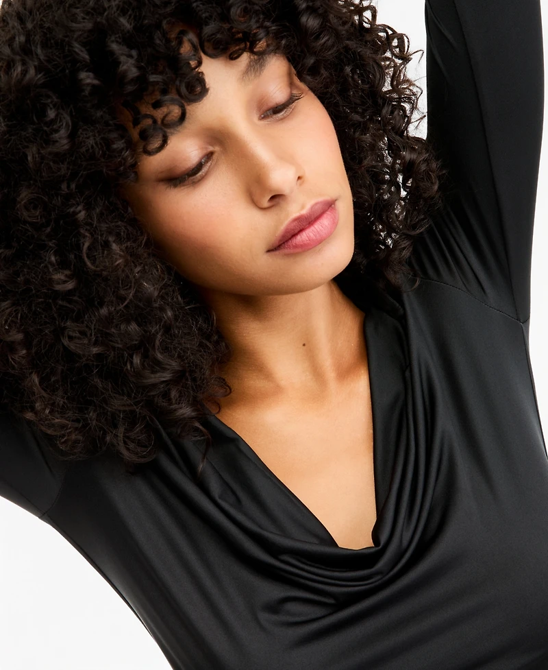 Bar Iii Women's Cowl-Neck Long-Sleeve Top, Macy's Exclusive