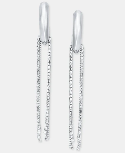 I.n.c. International Concepts Crystal Fringe C-Hoop Earrings, Macy's Exclusive