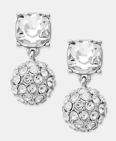 I.n.c. International Concepts Crystal & Pave Fireball Drop Earrings, Macy's Exclusive