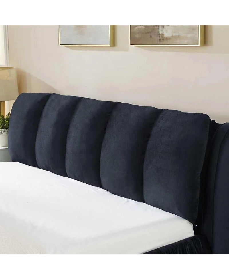 Streamdale Furniture King Size Upholstered Bed Frame with Segmented Sponge Headboard