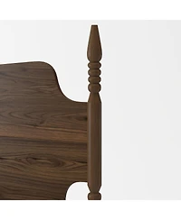 Streamdale Furniture Queen Size Spindle Platform Bed Frame with Curved Tall Headboard