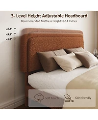 Streamdale Furniture Plush Upholstered Full Platform Bed with Adjustable Headboard