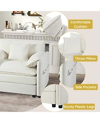 Clihome Oversized 41.73" Sofa Chair, Modern Upholstered Armchair with 1 Toss Pillow, Modular Sectional for Living Room