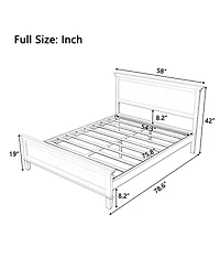 Streamdale Furniture Mid-Century Modern Wood Platform Bed with Headboard