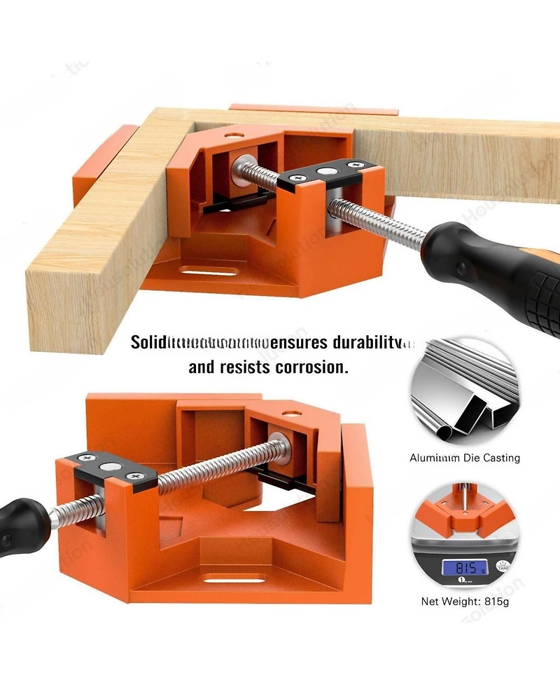 Xdovet Right Angle Clamp Single Handle 90degree(s) Aluminum Alloy Corner Clip Woodworking Vise Adjustable Swing Jaw