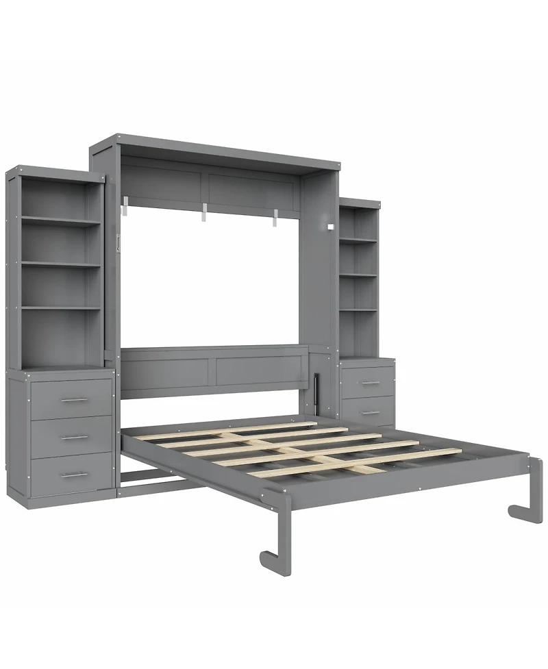 Streamdale Furniture Murphy Bed with Storage Shelves and Drawers