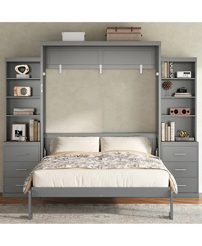 Streamdale Furniture Murphy Bed with Storage Shelves and Drawers