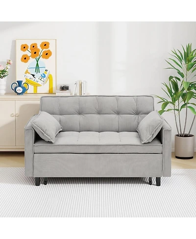 Streamdale Furniture Corduroy Modular Sleeper Sofa with Pull Out Bed