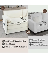 Clihome Oversized Chenille Loveseat Sofa, 2-Seater Small Cloud Couch, Modern Comfy Deep Seat Love Seat,Chenille