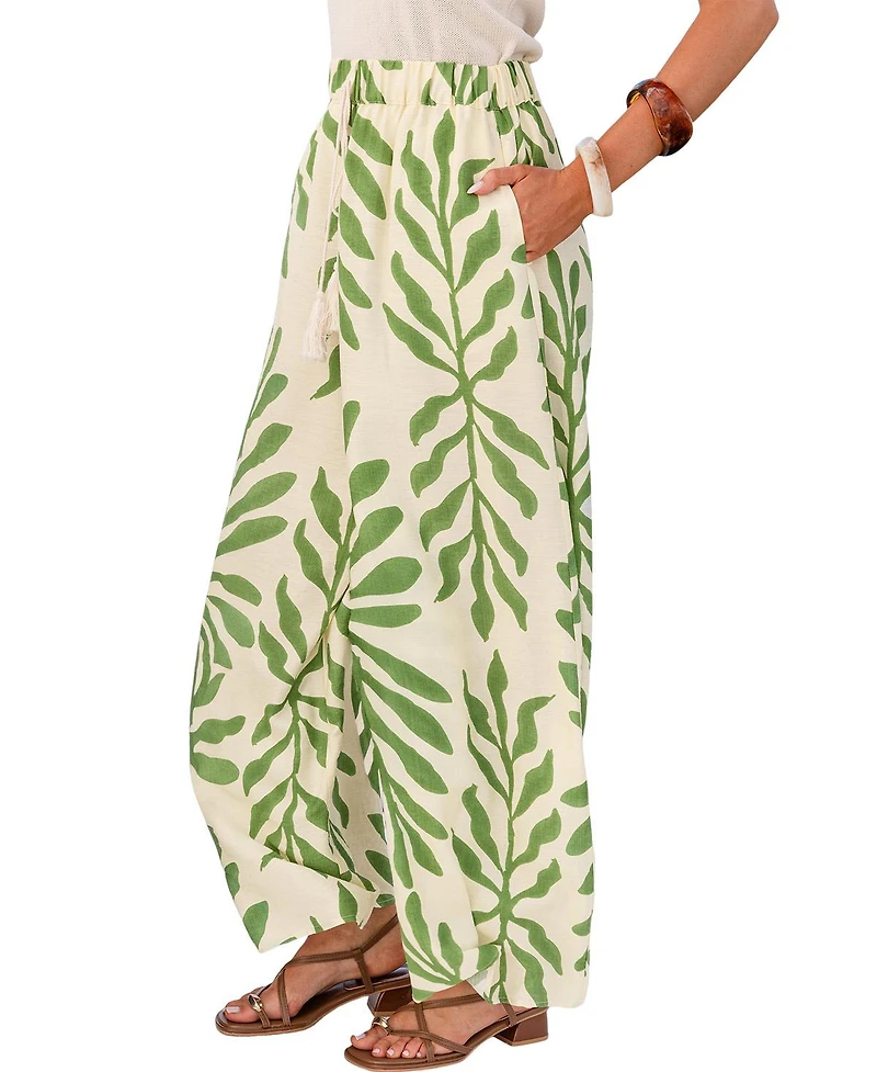 Cupshe Women's Color Story Tropical Pants