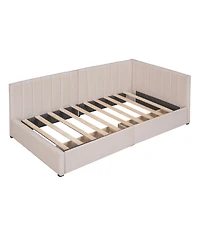 Streamdale Furniture Twin Size Upholstered Daybed with 2 Storage Drawers