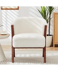 Streamdale Furniture 27" Modern Boucle Accent Chair with Solid Wood Frame