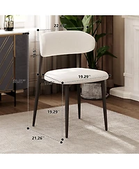 flynama Set of 2 Fabric Metal Dining Chairs, Farmhouse Style Rustic Chairs 250lb Capacity