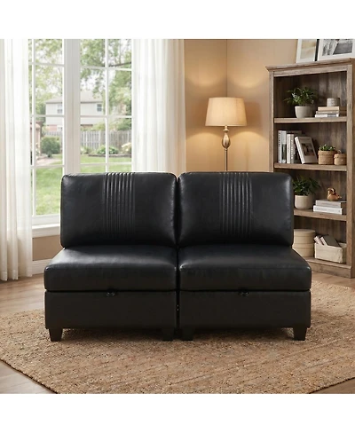 Streamdale Furniture Flexible Modular Pu Sofa with Storage and Sleeper Function - 2 Seater