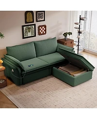 Streamdale Furniture 85-Inch Convertible Plush Sofa Bed - Two-in-One Living Room Design