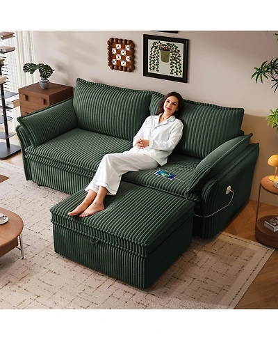 Streamdale Furniture 85-Inch Convertible Plush Sofa Bed - Two-in-One Living Room Design