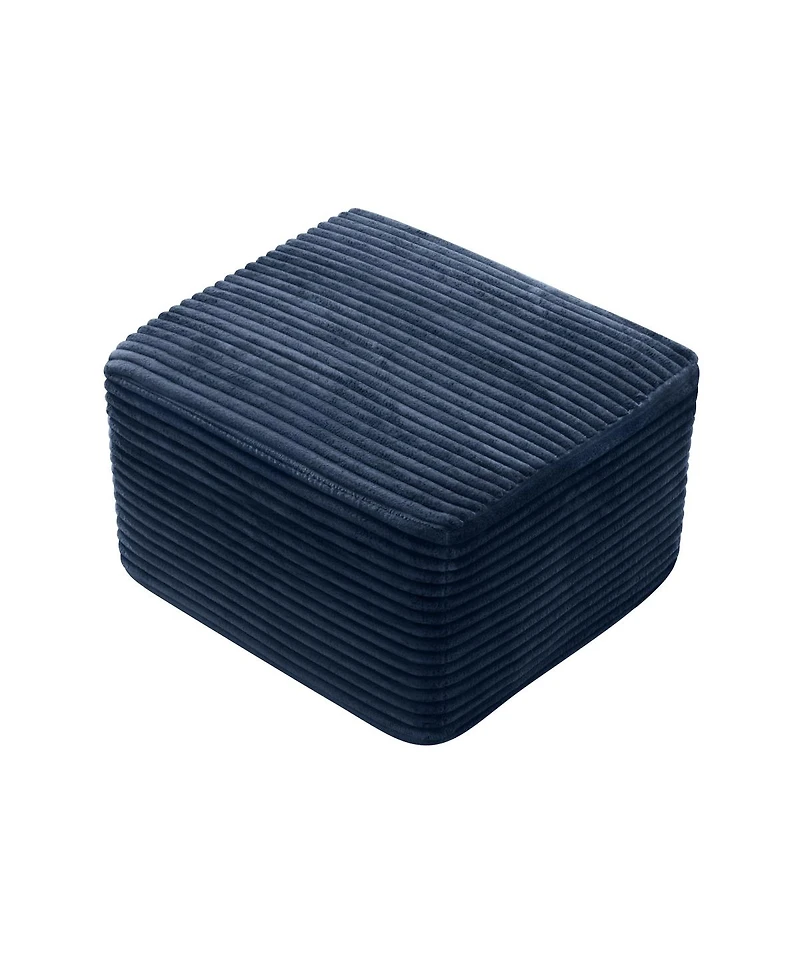 Streamdale Furniture Ultra-Cozy Ribbed Corduroy Square Ottoman - Versatile, Pet-Friendly Footrest