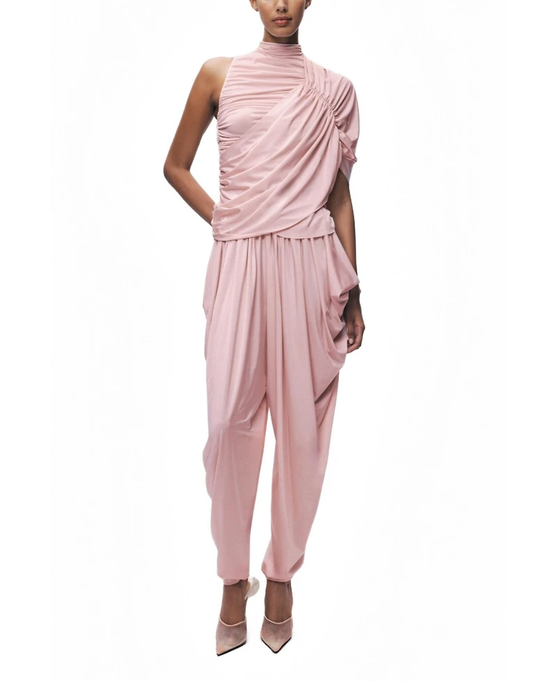 Nocturne Women's Asymmetric Sleeve Draped Blouse