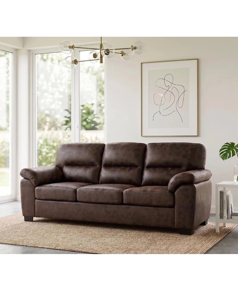 Streamdale Furniture 81" Modern Foil Fabric 3-Seater Sofa with Padded Armrests
