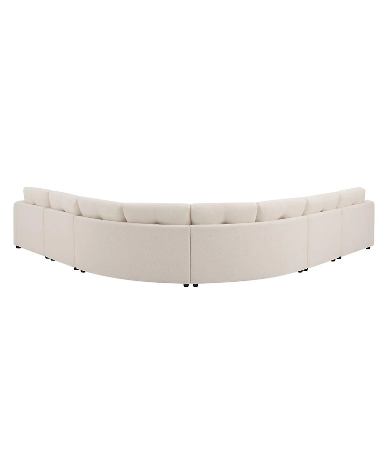 Streamdale Furniture -Piece Upholstered Curved Modular Sectional Sofa with Button Tufted