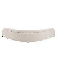 Streamdale Furniture -Piece Upholstered Curved Modular Sectional Sofa with Button Tufted