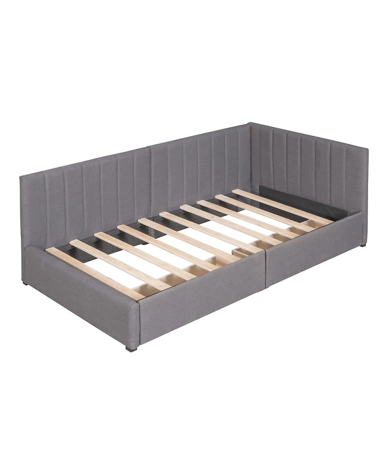Streamdale Furniture Twin Size Upholstered Daybed with 2 Storage Drawers