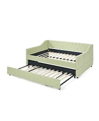 Streamdale Furniture Upholstered Full-Size Convertible Daybed with Trundle and Side Storage