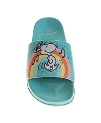 Snoopy Little Girls Peanuts Musical 2 - 13 Teal Eva Slides