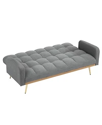 Streamdale Furniture 69" Soft Teddy Fleece Adjustable Sofa Bed for Small Spaces