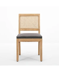 Streamdale Furniture Farmhouse Rattan Dining Chairs, Set of 2