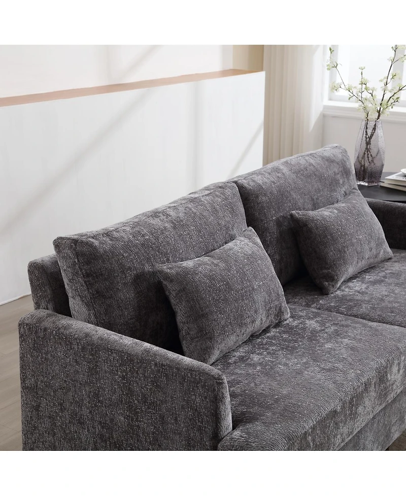 Streamdale Furniture Mid-Century Modern Chenille 2-Seat Loveseat Sofa