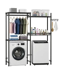 Streamdale Furniture 4-Tier Over-Washer/Dryer Storage Rack with Drying Hooks