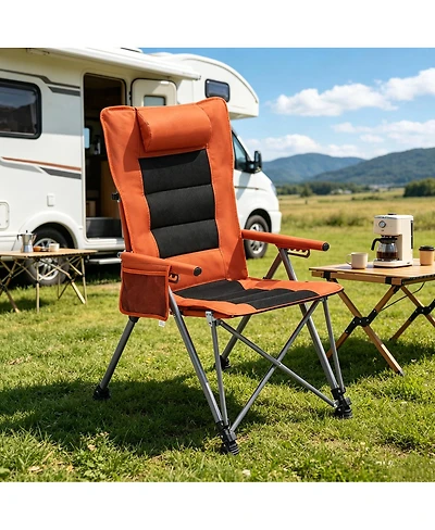 Streamdale Furniture 5-Position Adjustable Reclining Camping Chair with Side Pocket and Carry Bag