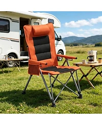 Streamdale Furniture 5-Position Adjustable Reclining Camping Chair with Side Pocket and Carry Bag