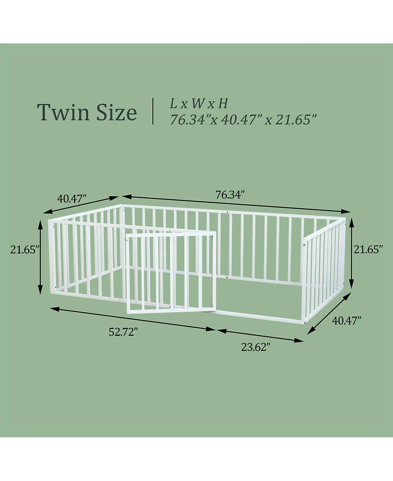 Streamdale Furniture Metal Platform Bed Frame with Steel Slat Support