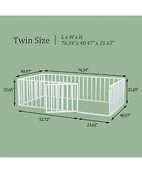 Streamdale Furniture Metal Platform Bed Frame with Steel Slat Support
