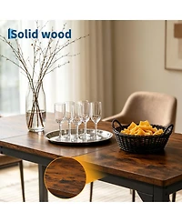 gaomon 71" Industrial Rectangular Dining Table Seats 6-8 People, 25mm Extra Thick Tabletop with Sturdy Metal Frame, Large Kitchen